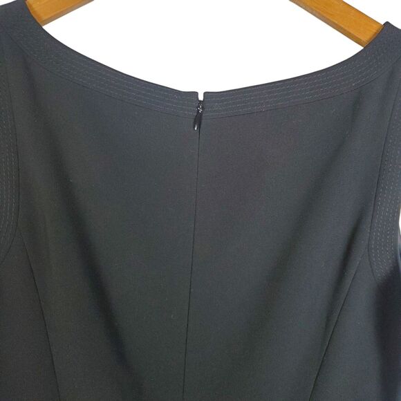 NEW Ann Taylor Sleeveless Little Black Dress Sz 4 LBD V-neck Back Ruffle Career - Picture 7 of 15